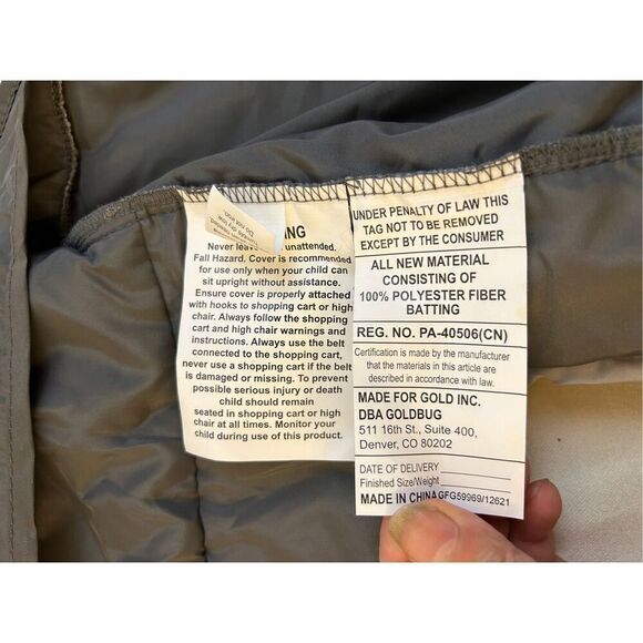 Gold bug shopping cart cover gray Dinosaur space - Picture 5 of 6